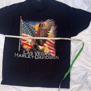 Harley-Davidson Black Tee with Eagle and American Flag